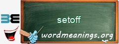 WordMeaning blackboard for setoff